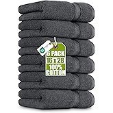 Utopia Towels 6 Pack Premium Hand Towels Set, 16 by 28 inches, 100% Ring Spun Cotton, Ultra Soft and Highly Absorbent 600GSM Towels for Bathroom, Gym, Shower, Hotel, and Spa, Grey