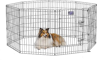 MidWest Homes for Pets Folding Metal Dog Exercise Pen 76cm tall 1.5m play space