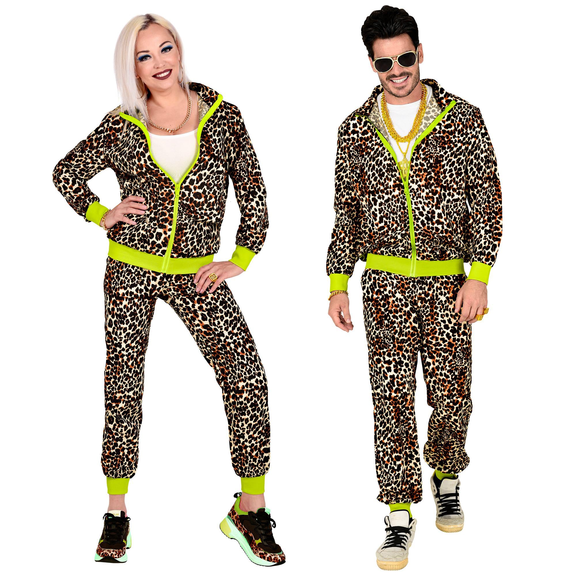 W WIDMANN MILANO Party Fashion - Costume Tracksuit, Animal Pattern, 80s Outfit, Jogging Suit for Carnival & Party