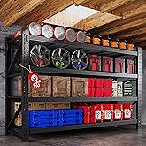 AFAIF 60" W Metal Shelving Heavy Duty, 24" Deep Large Storage Shelves, 4 Tier Tall Steel Industrial Shelving, 5000 LBS Adjustable Standing Shelf for Warehouse/Shop 60" W x 24" D x 70" H