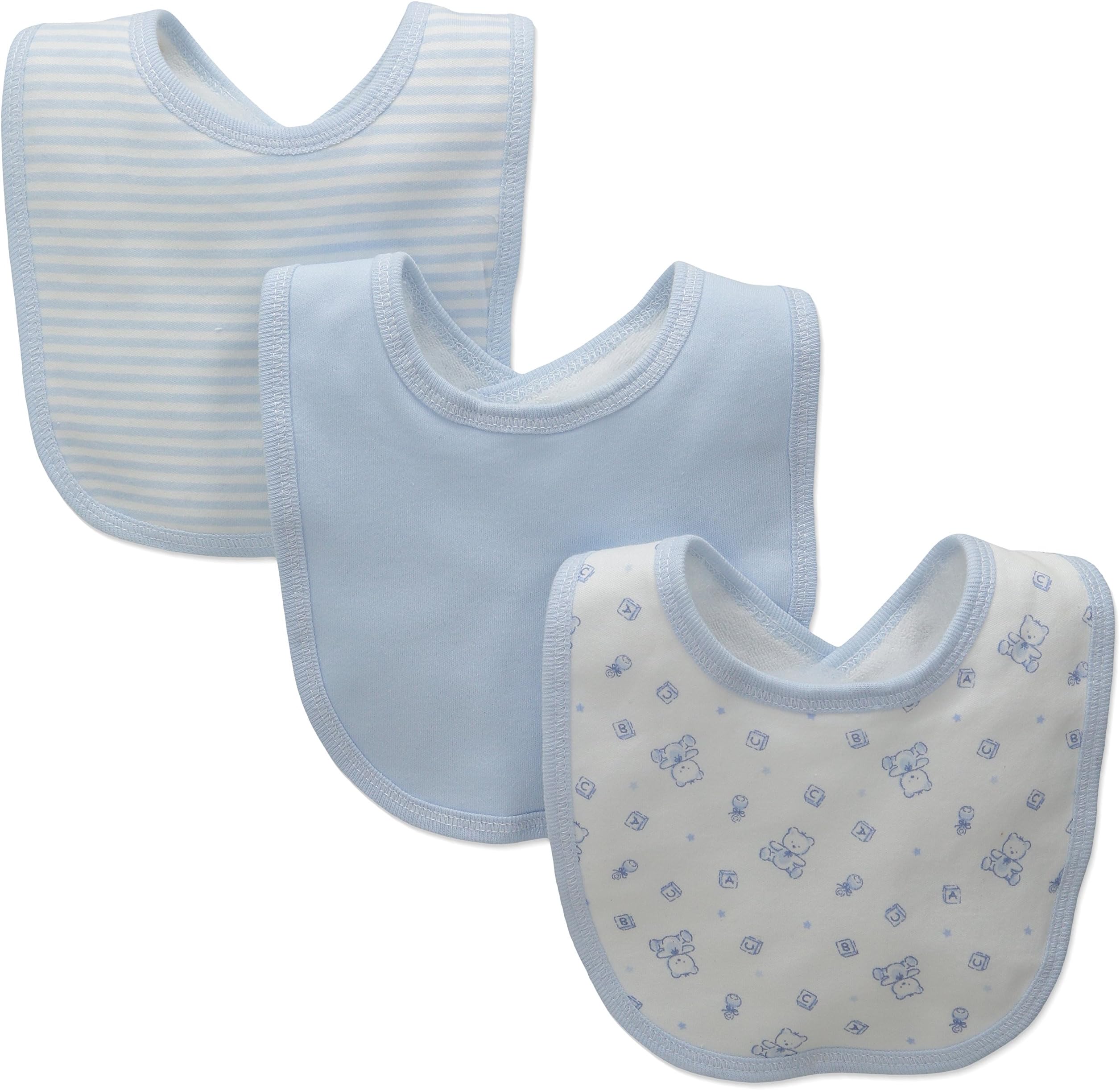 Quiltex Baby 3 Pack Boys Bear Bib Set