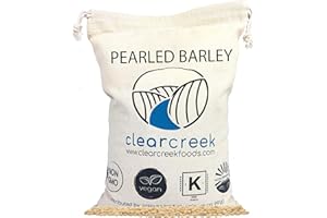 CLEAR CREEK Certified Glyphosate Residue Free Pearl Barley | 4 lb Drawstring Bag | Non-GMO | Kosher | Vegan | Non-Irradiated