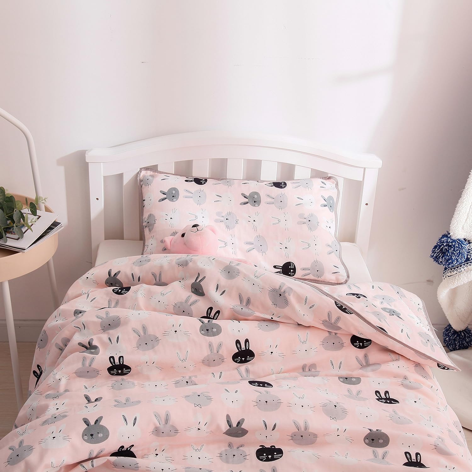 J Pinno Toddler White Lightweight Duvet Insert Machine Washable 47 X 59