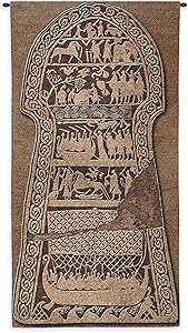 Stora Hammar Stone by Valknut | Woven Tapestry Wall Art Hanging | Viking Runestone Norse Mythology | 100% Cotton USA Size 50x26