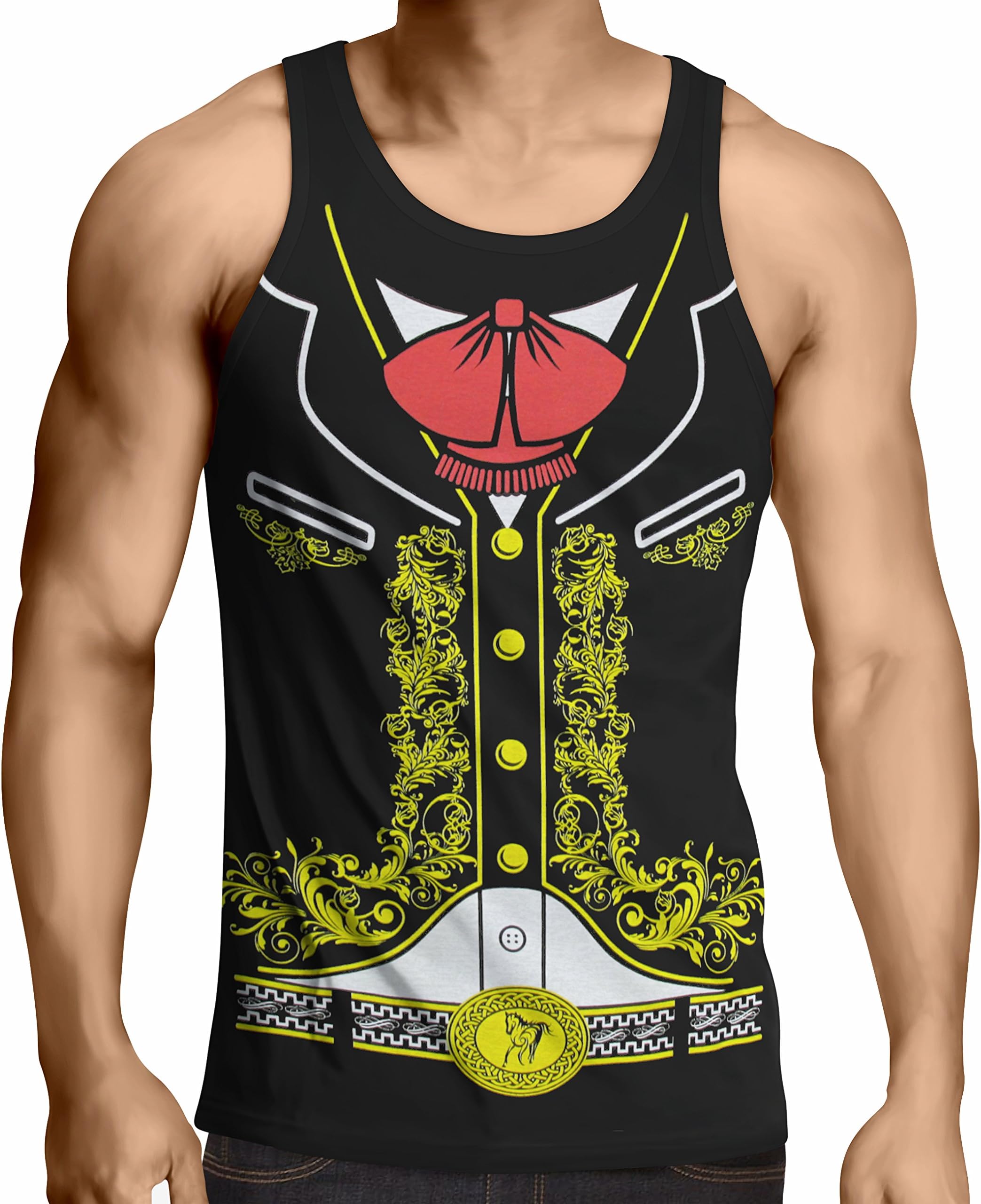 Viva Mexico Men's Mexican Mariachi Cinco de Mayo Tank Top T-Shirt