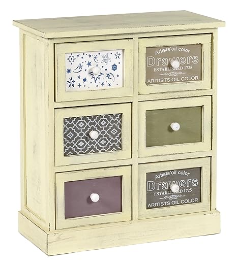ts-ideen Landhaus Kommode Shabby Used Antik Look Schrank Regal mit