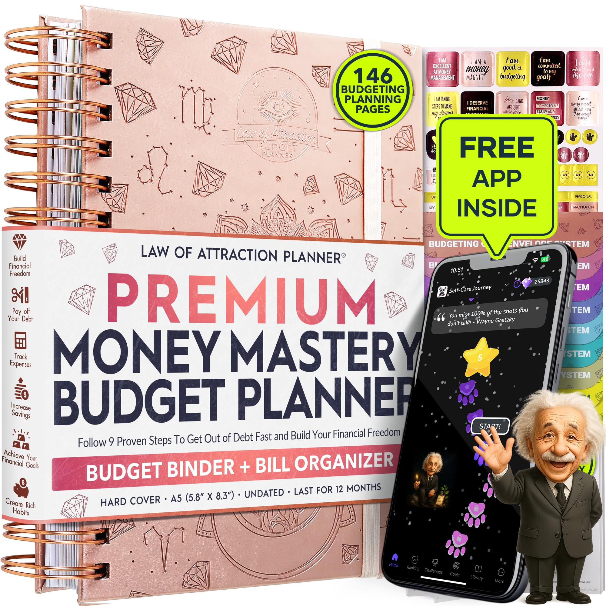 Budget Planner and Monthly Bill Organizer + Cash Envelope Buget Sytem | Finance Planner, Bill Payment Tracker & Money Saving with Panduo App | Money Mindset Journal for Attracting Financial Abundance