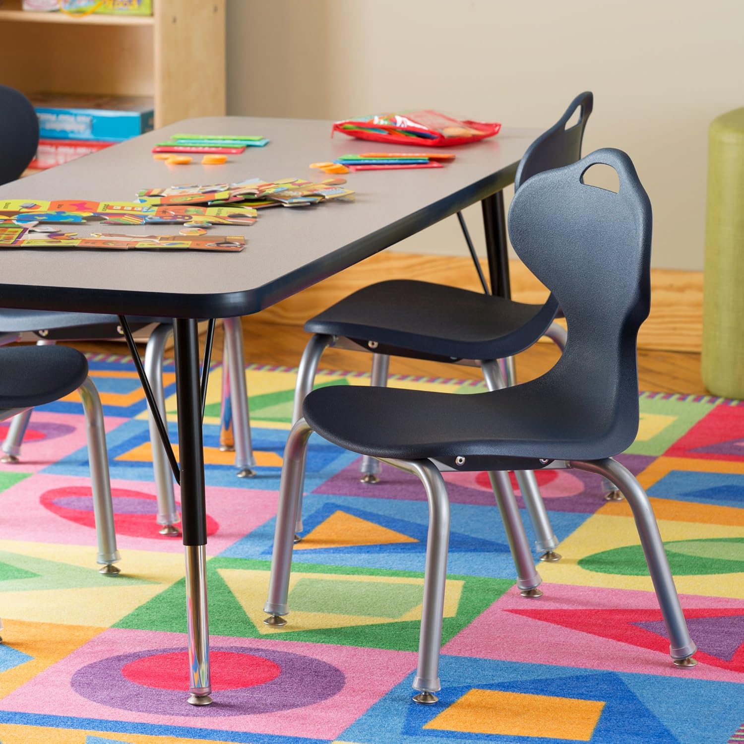 Learniture Profile Series School Chair, 12" Seat Height, Navy, LNT-PRO12NV (Pack of 4): Industrial & Scientific