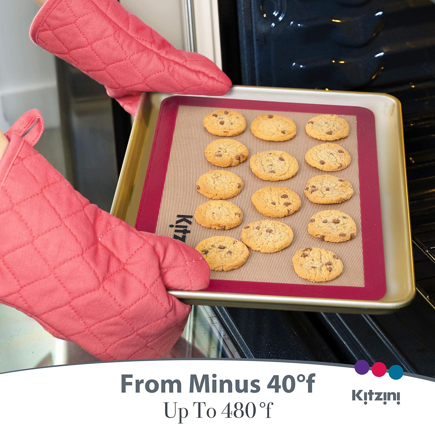 Silicone Baking Mats - Non Stick Sheet Mat - Large BPA Free Professional Grade Liner Sheets - Perfect Bakeware for Making Cookies Macarons, Bread and Pastry (4): Kitchen & Dining
