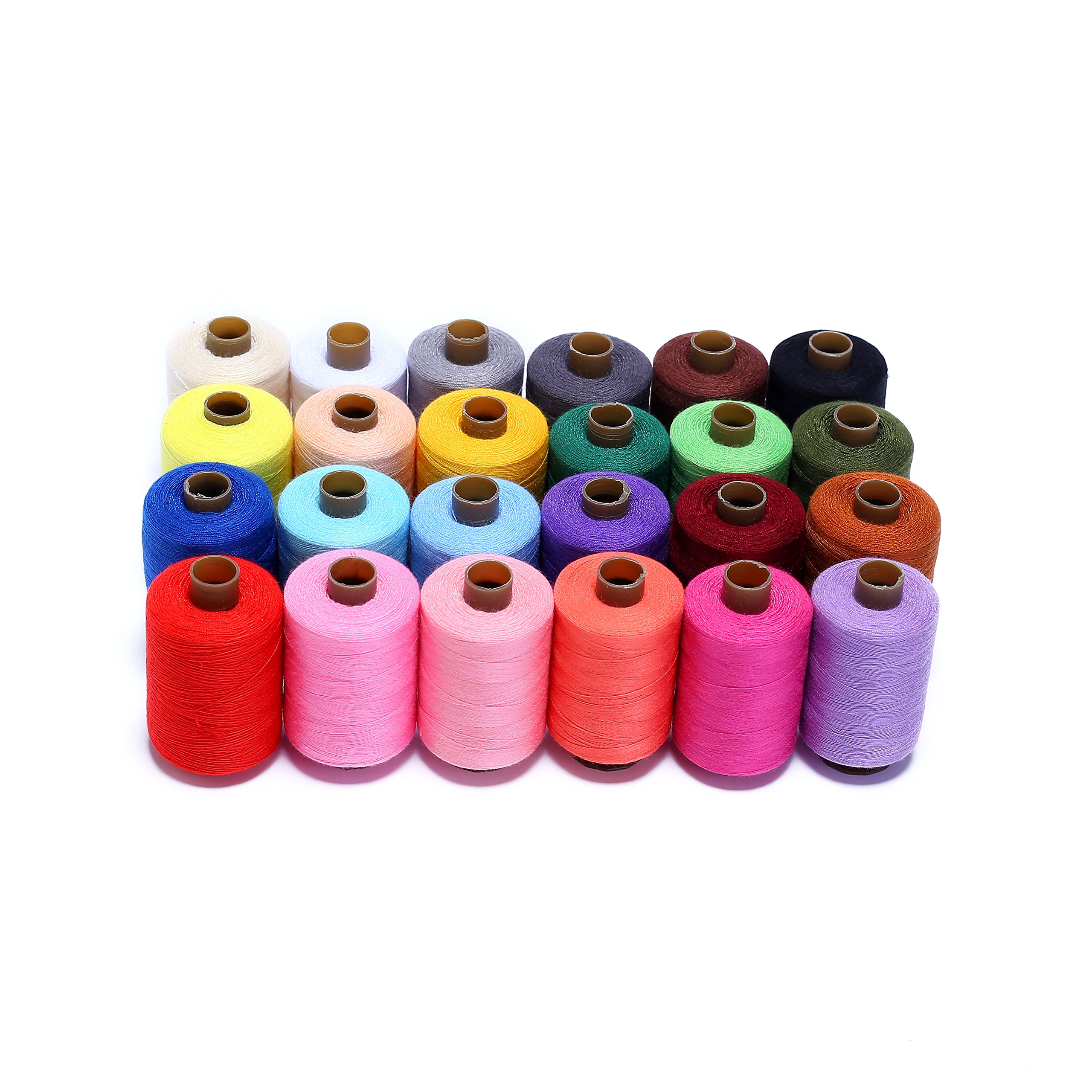 Hamhsin Sewing Thread Assortment Coil 24 Colors 1000 Yards Each Polyester Thread Sewing Kit All Purpose for Hand and Machine Sewing