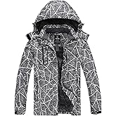wantdo Women's Mountain Waterproof Ski Jacket Windproof Rain Jacket Winter Warm Hooded Coat