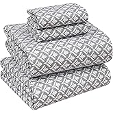 RUVANTI 100% Cotton Sheets – Full Size Percale Bedding, Cooling & Breathable Floral Design, Durable with a Crisp, Soft & Comfortable Feel, 16" Deep Pocket, 4-Piece Set, Idiomatic Expression