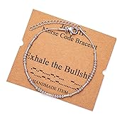 JoycuFF Friendship Morse Code Bracelets Inspirational Gifts For Best Friends Women Mother Aunt Sister Mothers Day Birthday Christmas Stianless Steel Jewelry
