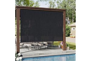 VICLLAX Outdoor Roller Shade (10' W×8' L), Patio Cordless Roller Blinds, Exterior Roll Up Shade with Spliced Design for Patio Porch Gazebo, Graphite
