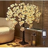 LITBLOOM Lighted Tree with Cherry Blossom 180 Fairy Lights 4FT, Pink Flower Faux Tree Lights for Indoor Outdoor Home, Wedding, Spring Easter Decoration