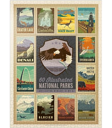Grand Canyon National Park Vintage Poster Jigsaw Puzzle - 500 Pieces, Premium Quality, Made In USA