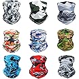 HOPECK 9 Pieces Sun UV Protection Face Mask Cooling Neck Gaiter Balaclava Bandana Scarf (9 Pack(camo))