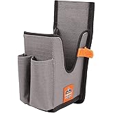 Ergodyne Squids 5540 Barcode Scanner Holster Pouch for Gun Grip Mobile Computers, Holder for Handheld Bar Code Scanners, Belt Loop Attachment Gray Large