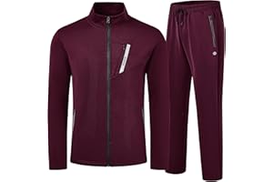 MoFiz Mens Tracksuit Jogging Sports Sweatsuit Comfortable Outfits Casual Athletic Pants Full zip Jacket 2 Piece