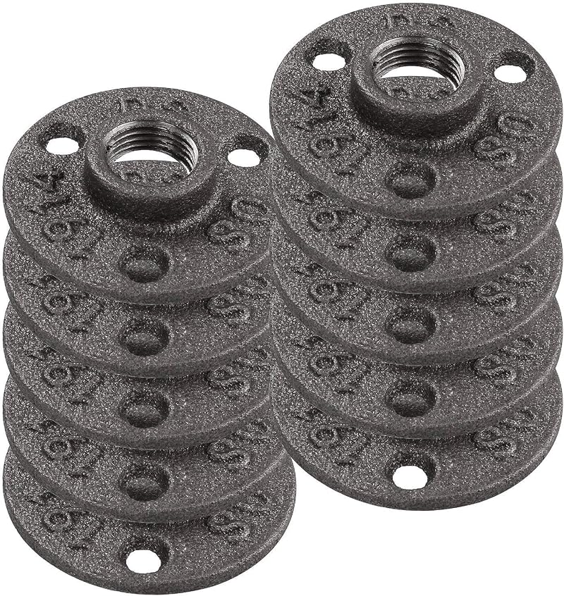CopperTwist 10 Pack 1/2 Inch Cast Iron Floor Flange Black Pipe Fittings DIY