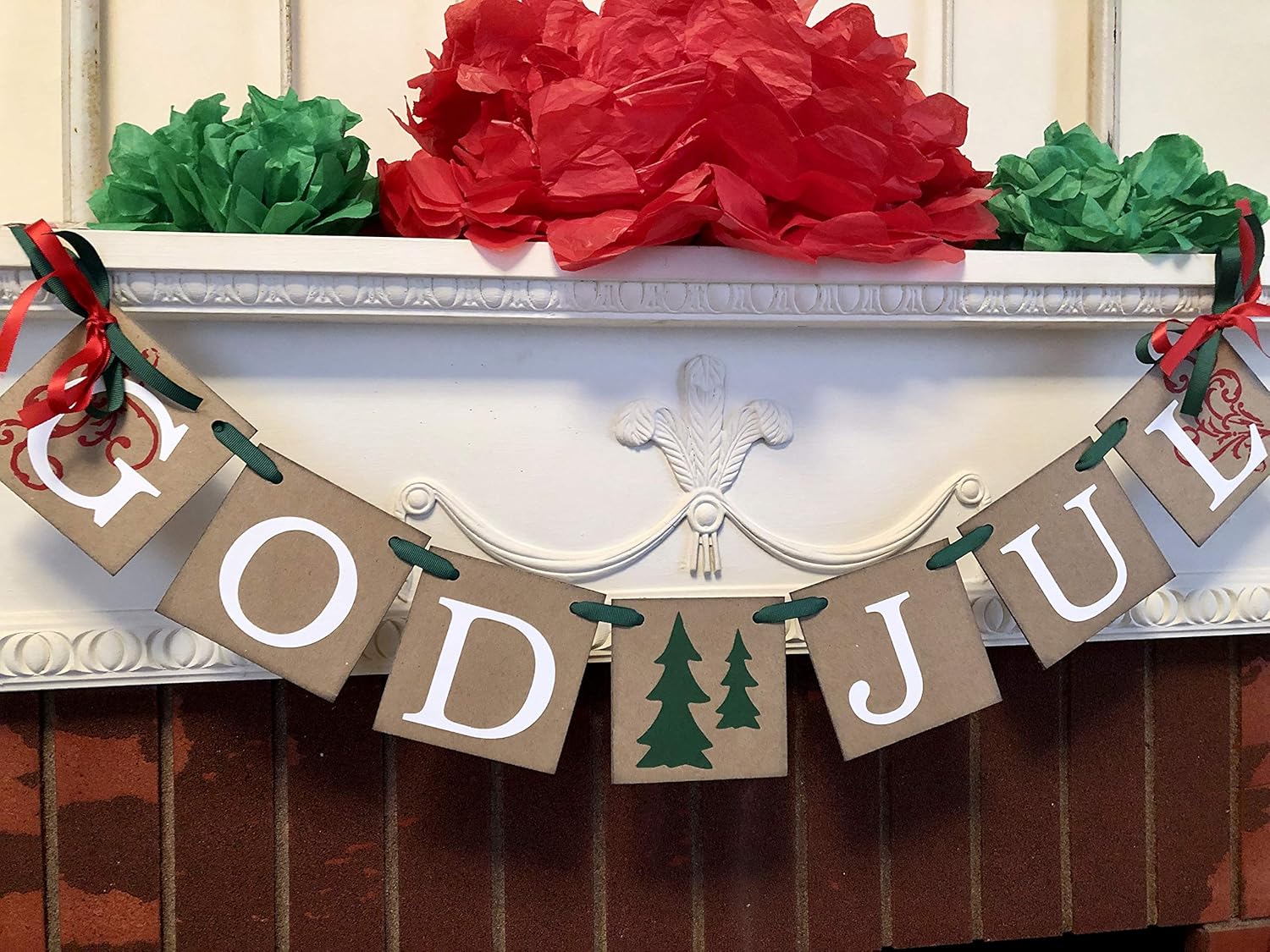 Amazon Com God Jul Banner Norwegian Holiday Decorations Happy