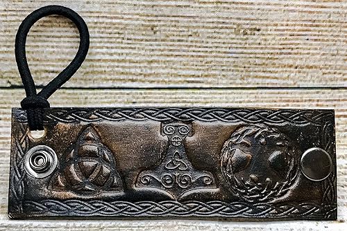 Amazon Com Brown Celtic Tree Of Life Viking Thor S Hammer Tooled