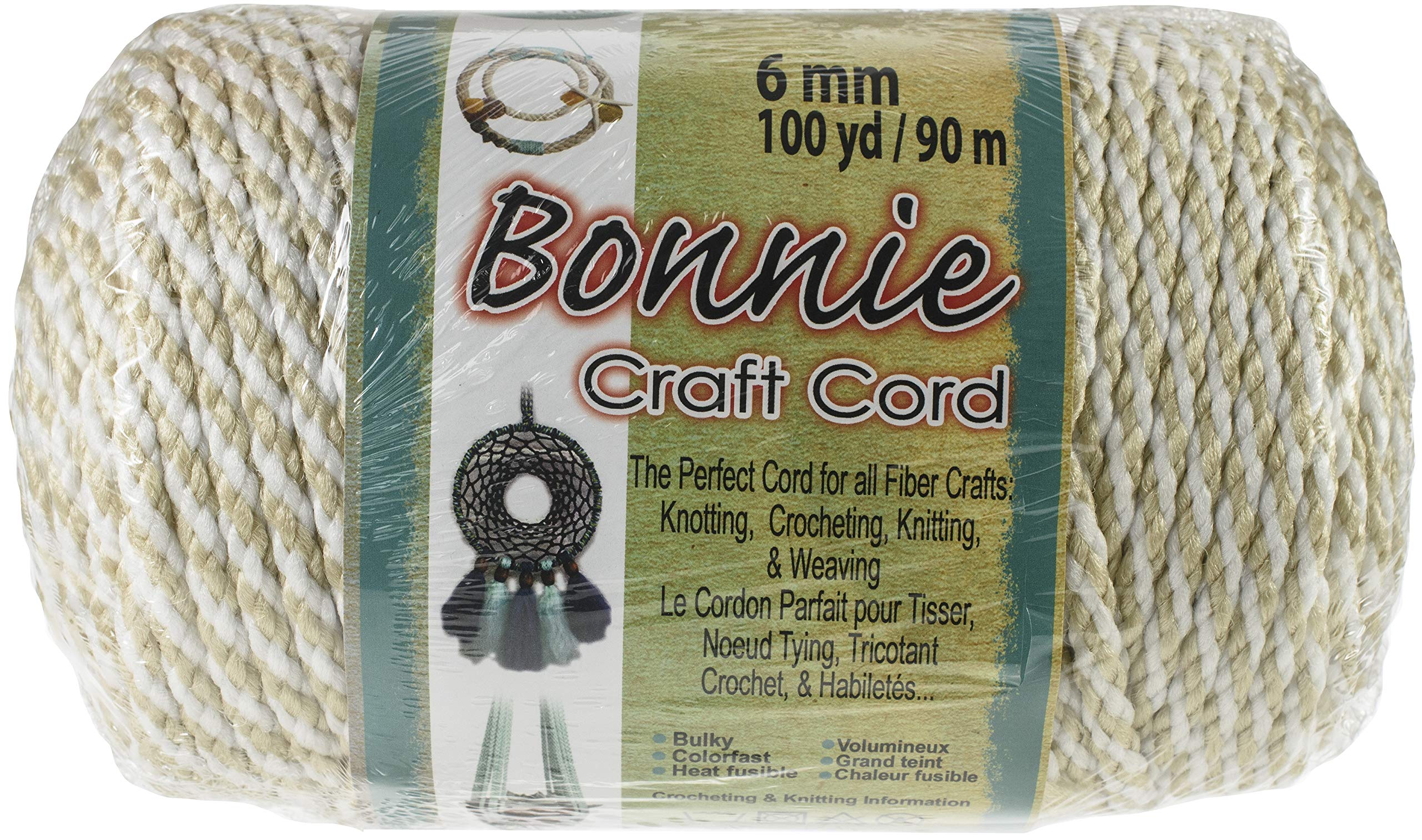 Pepperell polyolefin fiber Bonnie Macrame Craft Cord 6 mmx 100 yard-Oatmeal