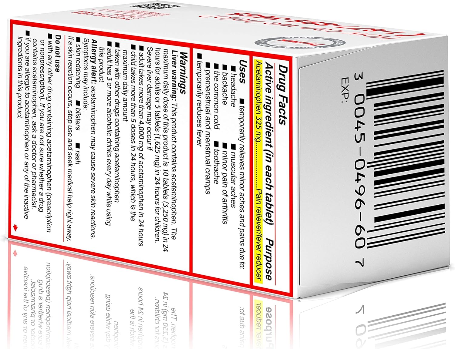 Tylenol Reg Strngth 100'S Size 100ct Tylenol 325 Mg Regular Strength Pain Reliever: Health & Personal Care