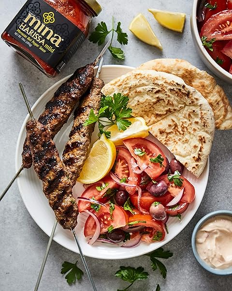 MINA HARISSA MILD SAUCE, HOMESTYLE MOROCCAN RED PEPPER HARISSA PASTE, 10 OZ – HARISSA SAUCE WITH TANGY TWIST, EXCITE YOUR SENSES WITH MINA MILD HARISSA SEASONING