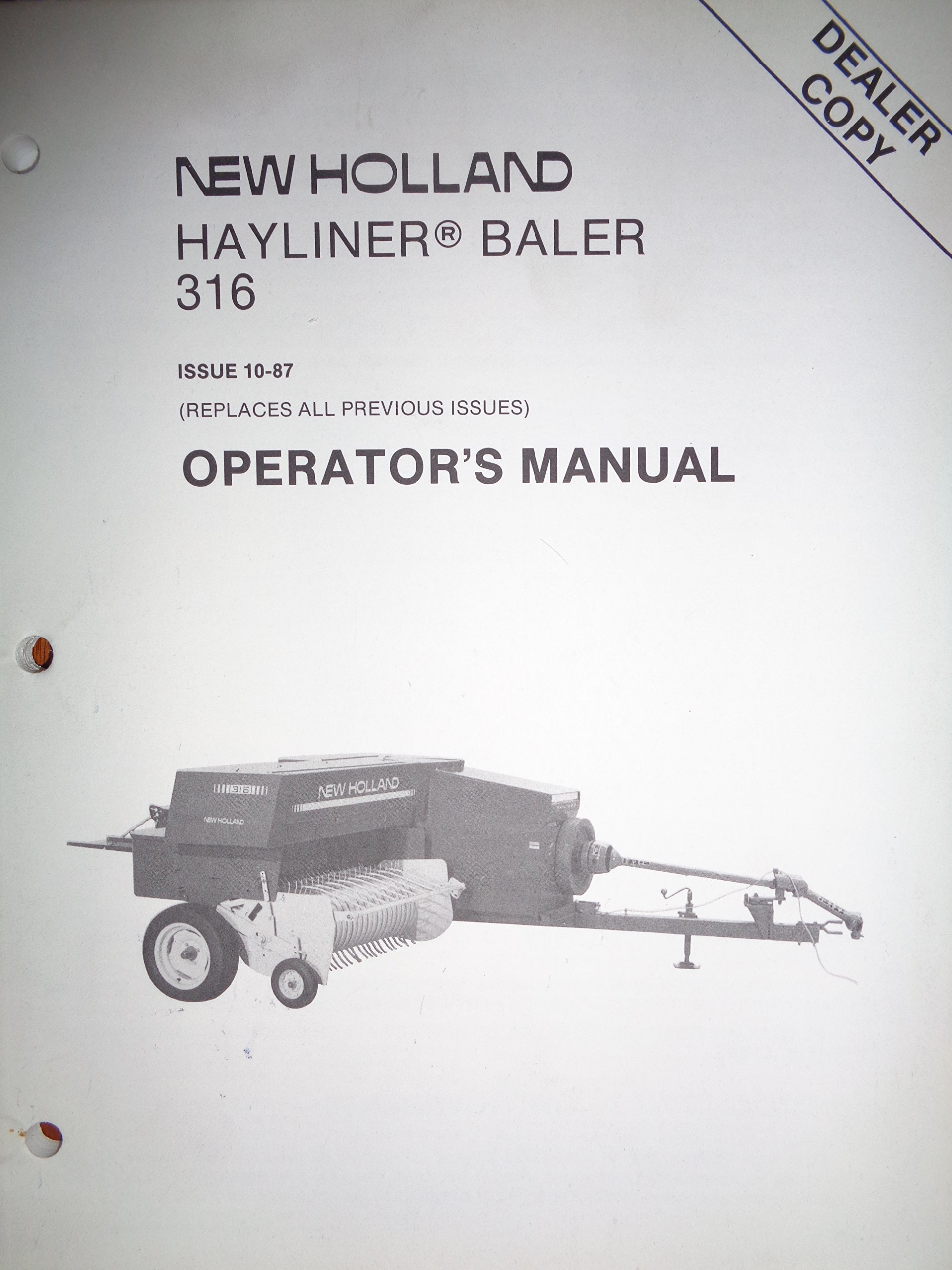 New Holland 316 Baler Operators Owners Manual 10/87: New Holland:  Amazon.com: Books