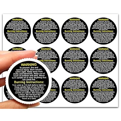 Buy Candle Warning Stickers, 300 Pcs Candle Jar Container ...