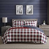 Nautica - Full/Queen Quilt Set, Super Soft Reversible Bedding with Matching Shams, Plaid Home Decor (Rosedale Red, Full/Queen)