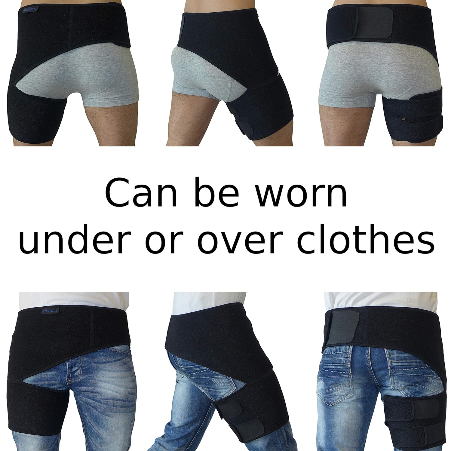 Hip Brace for Sciatica Pain Relief - Groin Thigh Hamstring Compression Sleeve Support Men Women SI Joint Hip Flexor Labral Tear Arthritis Bursitis Belt Sciatic Nerve Wrap Spica Stabilizer Pull Strain (Black): Industrial & Scientific