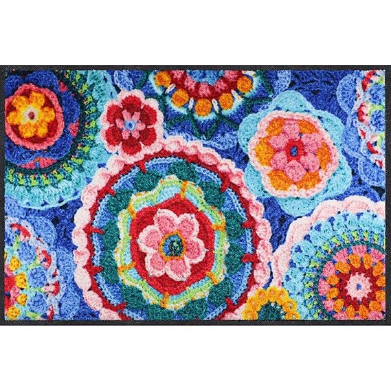 Salonloewe Fußmatte Crochet 050x075 Fußabtreter außen, Hauseingang, Schmutzfangmatte