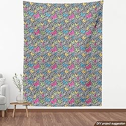 Ambesonne Zebra Print Fabric by The Yard, Colorful