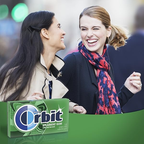 ORBIT SPEARMINT SUGAR FREE CHEWING GUM, 3 PACKS OF 14-PIECES (42 TOTAL PIECES)