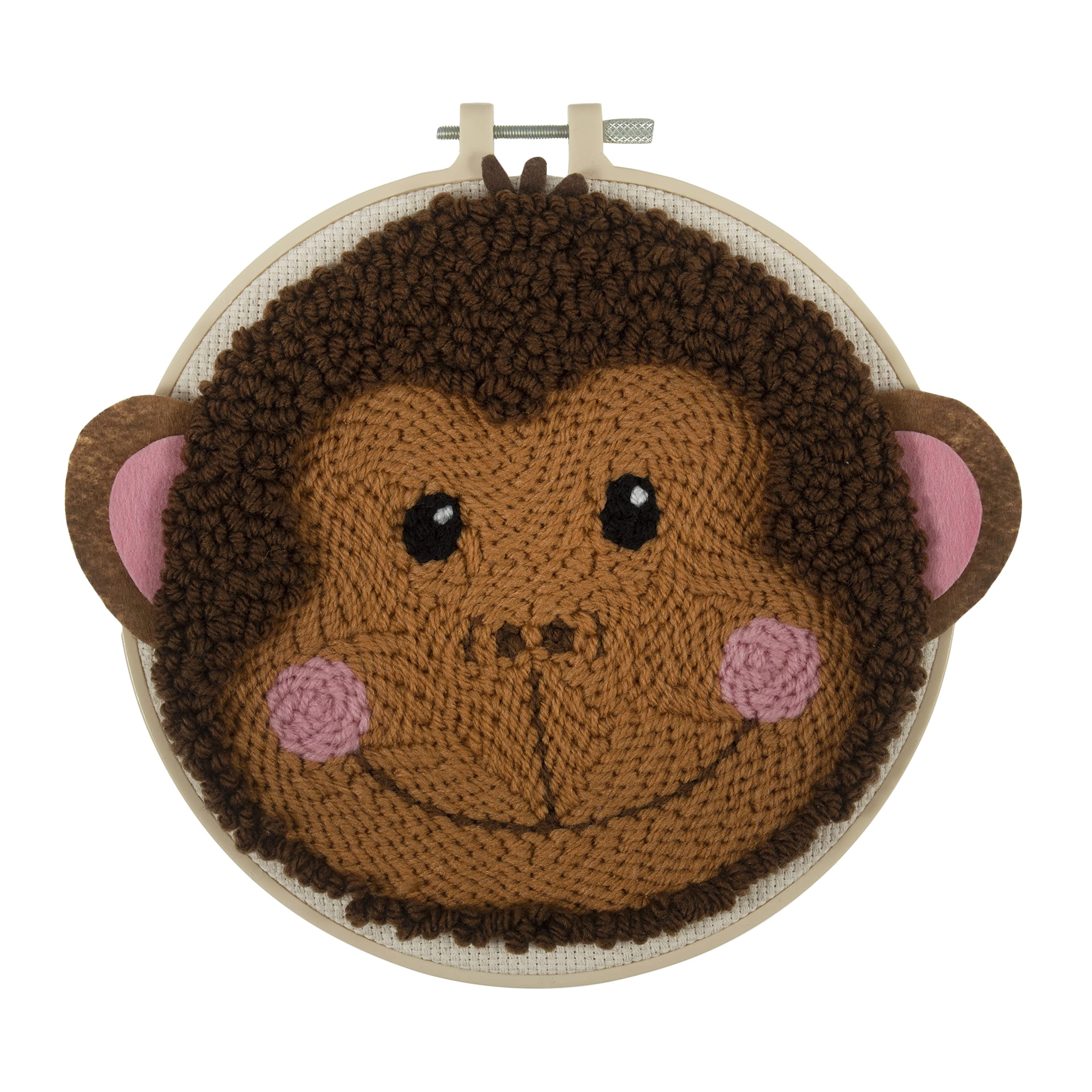 Trimits Punch Needle Hoop Kit, 20.3cm (8in), Monkey