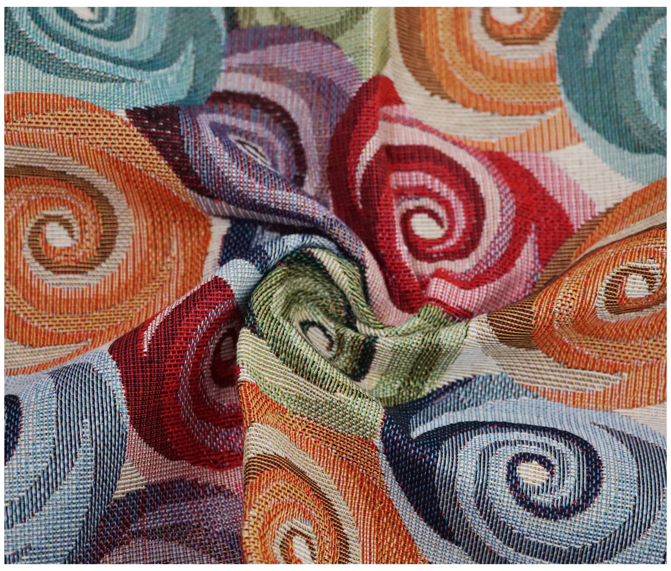 Luxury Tapestry Woven Curtain Upholstery Fabric Sofa Cushion Durable Material (200 x 140cm, Swirls)