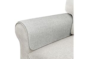 LOVOGEMY Couch Arm Covers, Waterproof Armrest Cover for Sofa, Armchair, Loveseat, Non-Slip Recliner Arm Cover, Sofa Arm Covers, Headrest Covers, Arm Chair Covers Set of 2 (Light Gray, 24"×20")