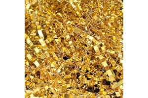 4.9OZ Gold Shredded Paper Crinkle Cut Paper Shred Filler Packaging for Gift Wrap, Boxes Basket, Birthdays,Boxes Bags, Basket 