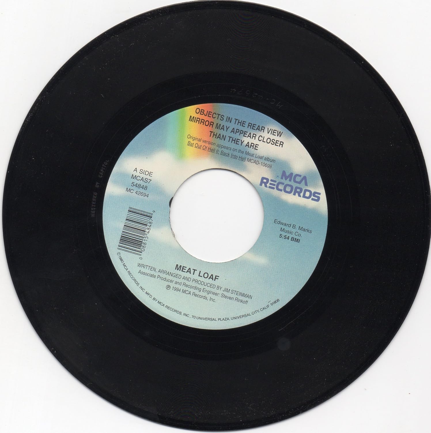 MEAT LOAF OBJECTS IN THE REAR VIEW MIRROR MAY APPEAR CLOSERTHAN THEY ARE / TWO OUT OF THREE