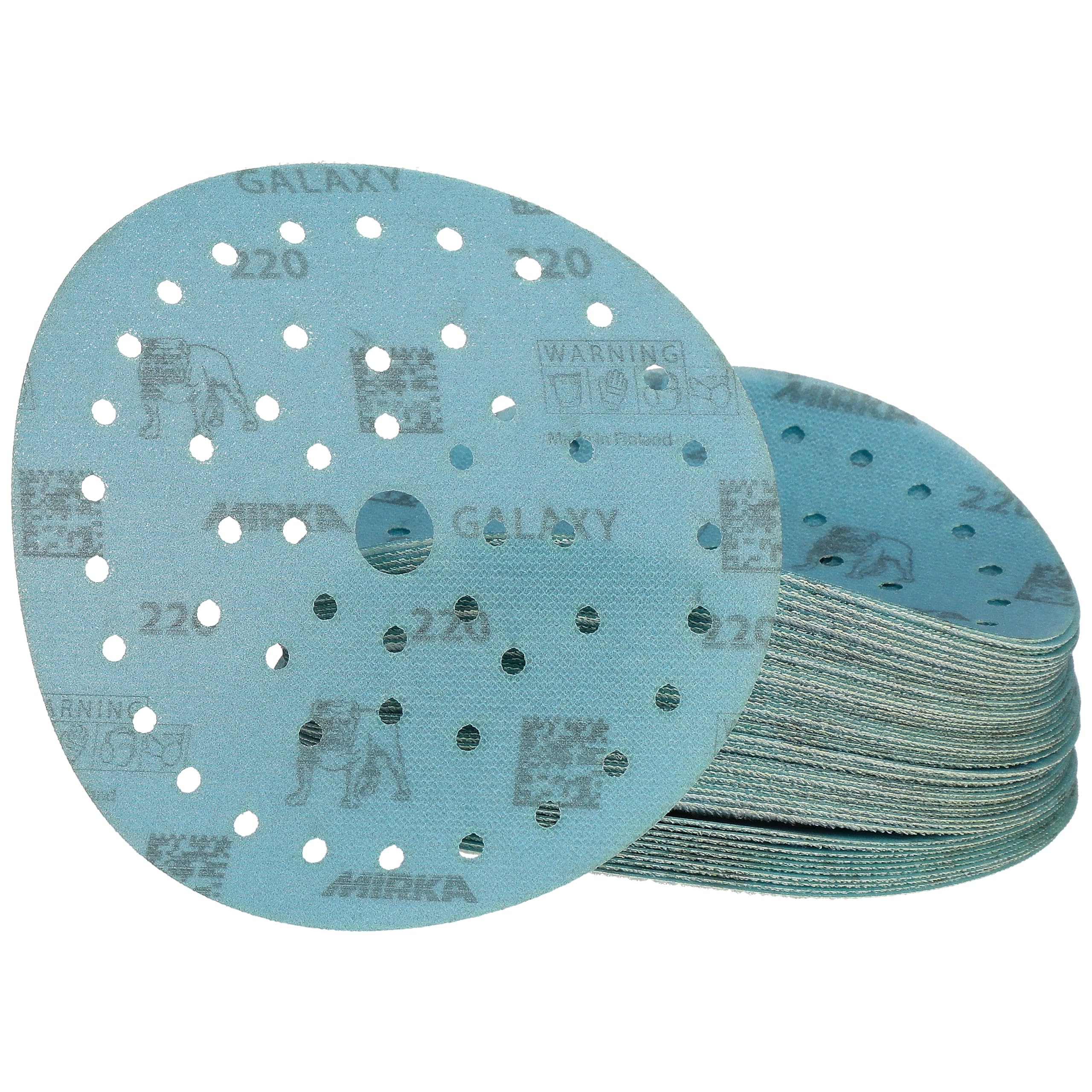 Mirka Galaxy epoxy sandpaper 150mm Hook & Loop grit 240 for sanding epoxy resin, wood, epoxy, rivertable / 50 pcs sanding discs
