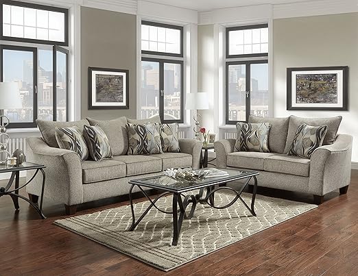 Amazon Com Roundhill Furniture Camero Sofa And Loveseat Set