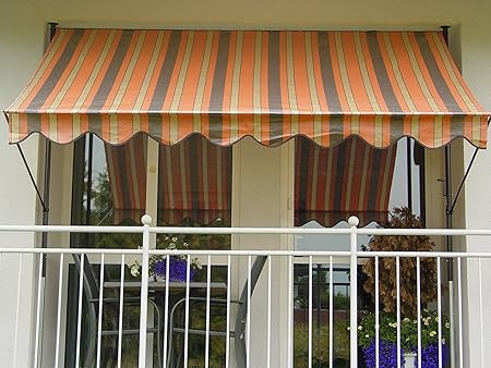 Angerer 2307/1300 Klemmmarkise PE-Gewebe Nr. 1300, Orange, 300 cm