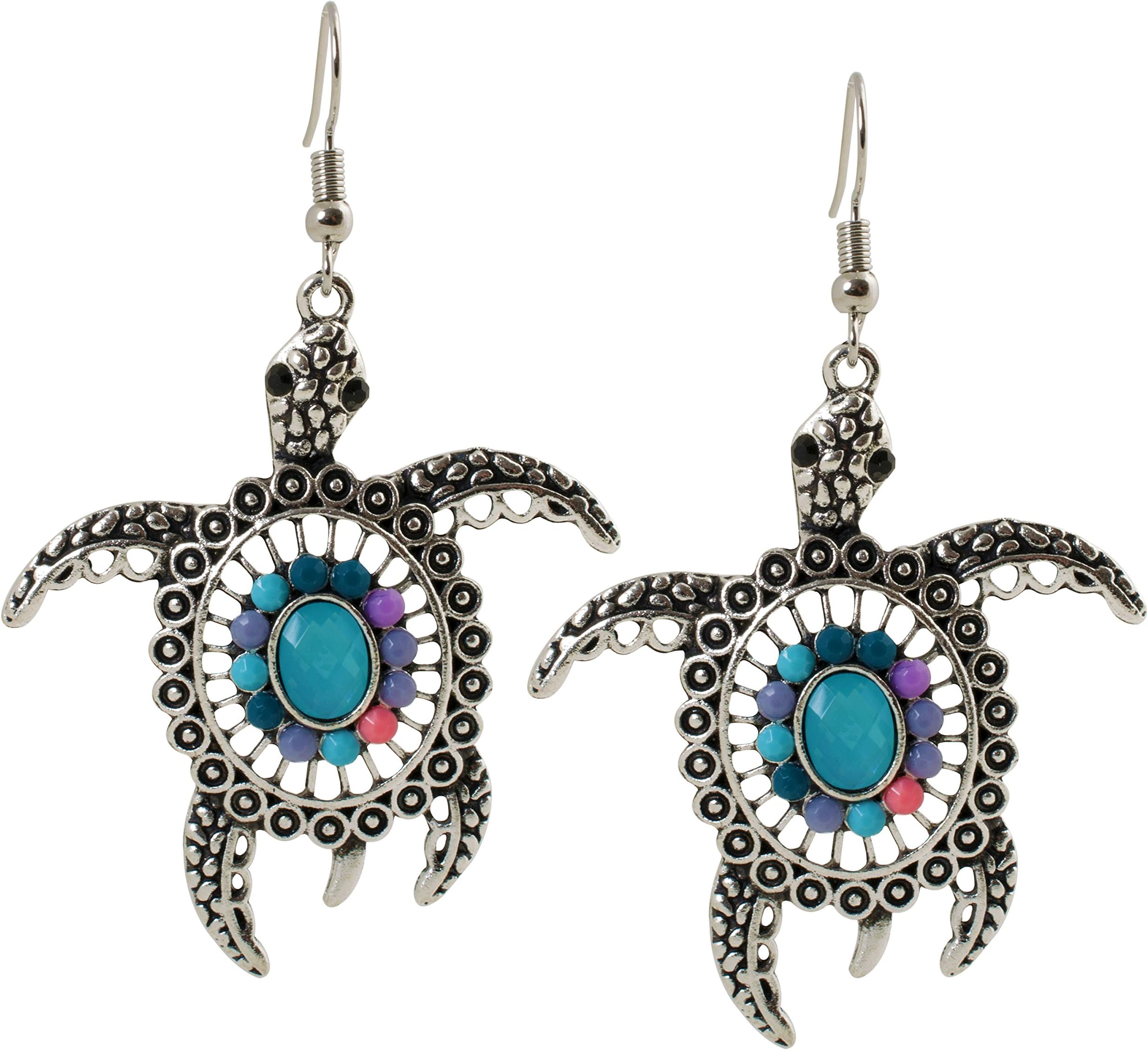 Women Earrings Silver Turtle Drop Earrings Fashion Jewellery Maori Vintage