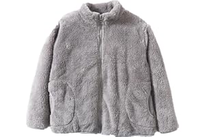 CECORC Mommy and Me Fleece Jacket for Boys and Girls, Soft & Cozy Full-Zip Flannel Coat, Winter Warm Stand-Collar Outerwear