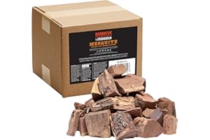 STEVEN RAICHLEN'S PROJECT SMOKE Steven Raichlen All Natural Mesquite Wood Chunks for Smoking Meat -840 Cu. In. Box, Approx 10 Lbs- Kiln Dried Large Cut BBQ Wood Chips for Smoker - Barbecue Smoker Accessories - Grilling Gifts for Men