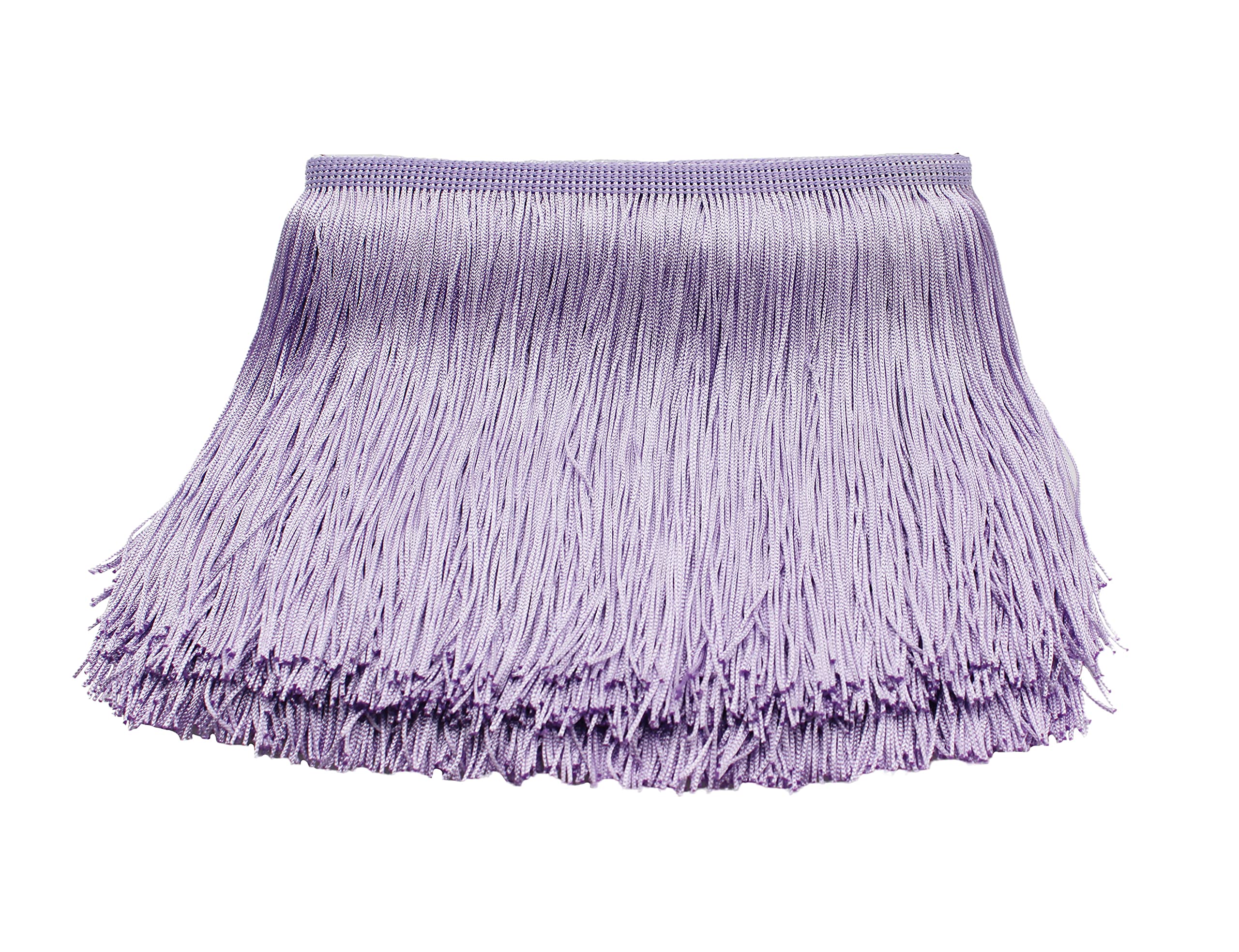 Yalulu 10 Meters Latin Fringe Tassel Trimming Lace Latin Macrame Samba Dance Clothing Curtain Lace Trim Polyester Single Band (Purple)