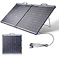 Topunive Portable Solar Panel Foldable 100W 18V PV Module 9BB Bifacial Monocrystalline Solar Cell for Portable Power Station Solar Generator Camping Emergencies Outdoor Garden