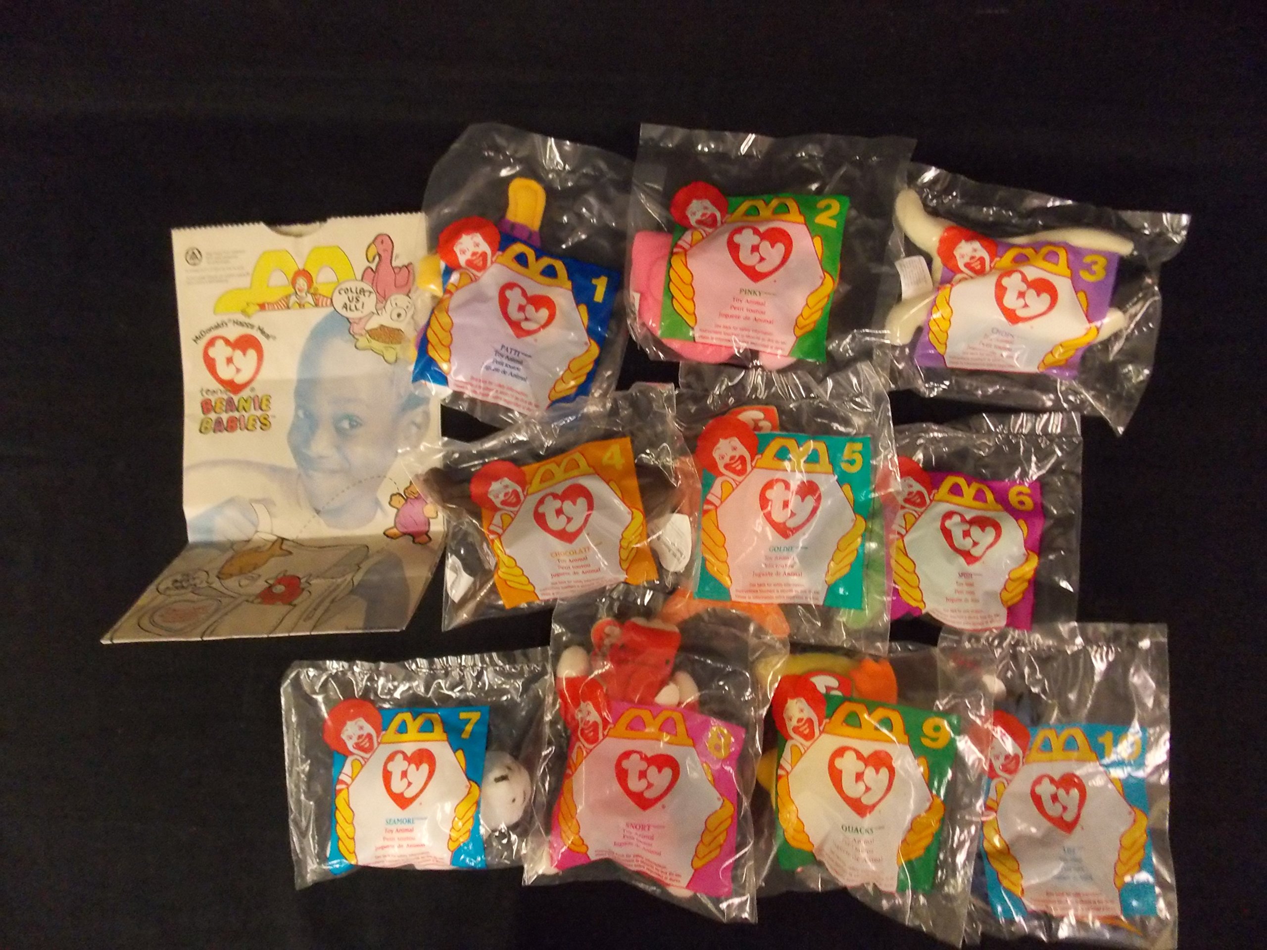 Buy McDonald's 1996 Ty Beanie Babies Complete Set 1-10 & Happy Meal Bag